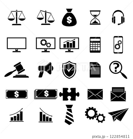 Icons business, trade, office work 122854811