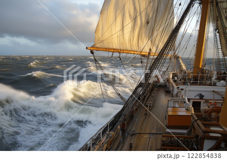 Yacht ship at sea. Yacht ship at sea. 122854838