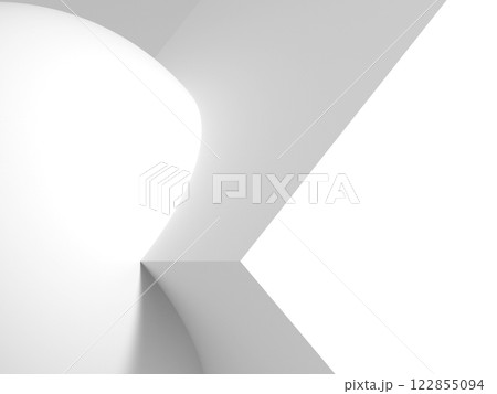 Abstract white minimal architectural background 3d 122855094