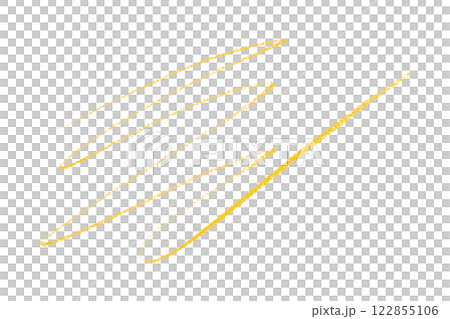 yellow pencil strokes isolated on transparent background 122855106