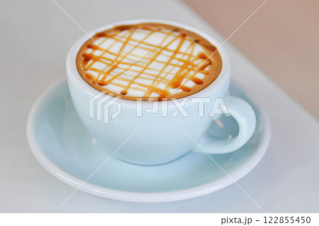 caramel latte coffee or coffee or hot coffee, latte coffee 122855450