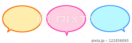 吹き出し　カラフル　セット 122856093