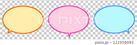 吹き出し　カラフル　セット 122856093