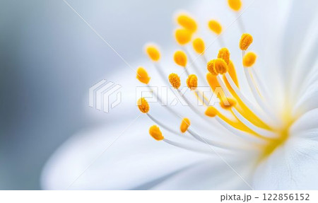 Detailed Macro Closeup of Flower Stamen Highlighting Pollen Detailed Macro Closeup of Flower Stamen Highlighting Pollen 122856152