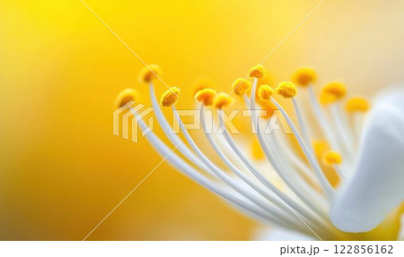 Detailed Macro Closeup of Flower Stamen Highlighting Pollen Detailed Macro Closeup of Flower Stamen Highlighting Pollen 122856162