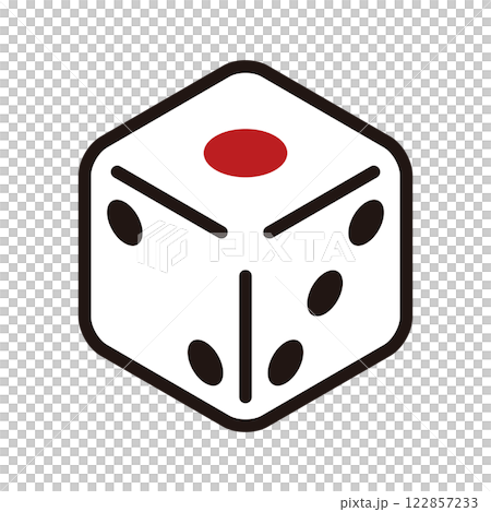 帶有數字 1 的簡單白色骰子等距圖示的向量插圖 122857233