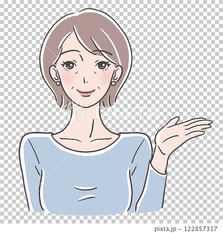 Middle-aged woman palm Middle-aged woman palm 122857317