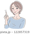 中年女性　人差し指 122857319