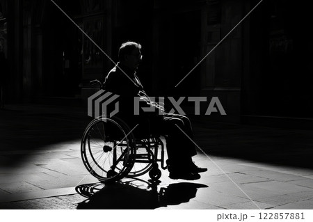 Man in a wheelchair. 122857881