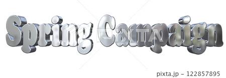 3DCG文字「Spring Campaign（スプリングキャンペーン）」シルバー,銀 122857895