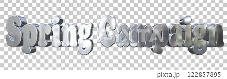 3DCG文字「Spring Campaign（スプリングキャンペーン）」シルバー,銀 122857895