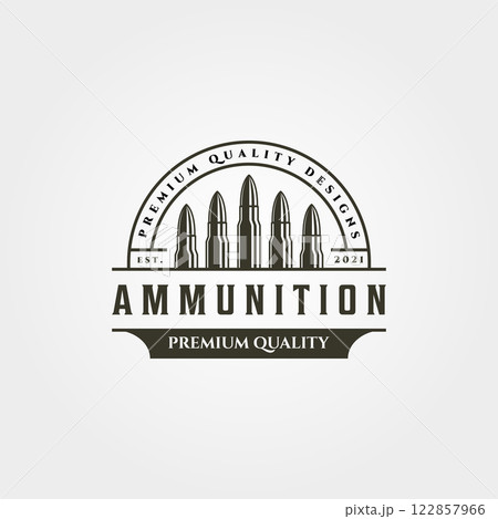 ammunition icon logo vintage vector symbol illustration design ammunition icon logo vintage vector symbol illustration design 122857966