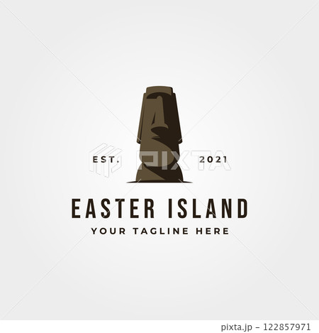 moai statue icon logo vector object illustration design, easter island landmark logo design moai statue icon logo vector object illustration design, easter island landmark logo design 122857971