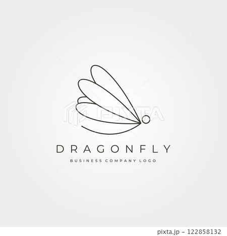 dragonfly minimalist vector logo insect symbol illustration design 122858132