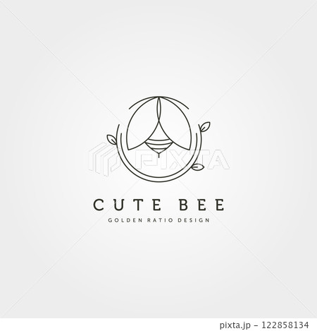nature cute bee creative logo vector symbol illustration design nature cute bee creative logo vector symbol illustration design 122858134