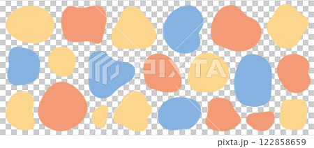 Shapes Abstract shapes Circles Colorful Yellow Orange Blue Set 122858659
