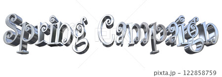 3DCG文字「Spring Campaign(スプリングキャンペーン)」シルバー,銀 3DCG文字「Spring Campaign(スプリングキャンペーン)」シルバー,銀 122858759