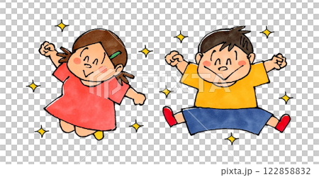 Jumping boys and girls (sparkling) 122858832