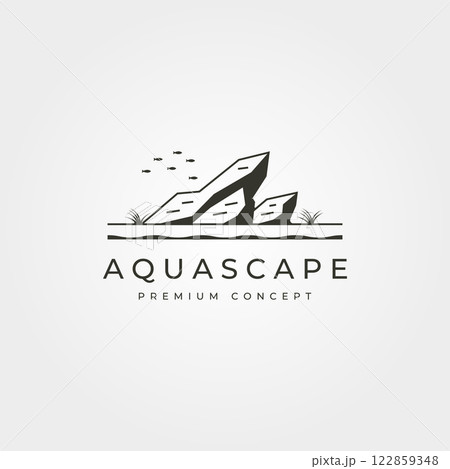 vector of aquascape aquarium logo vintage symbol illustration design 122859348