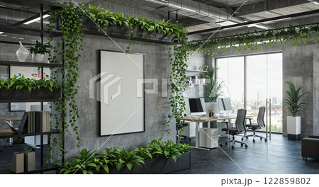 Modern Industrial Office Space Transformed with Cascading Plants and Natural Light 122859802