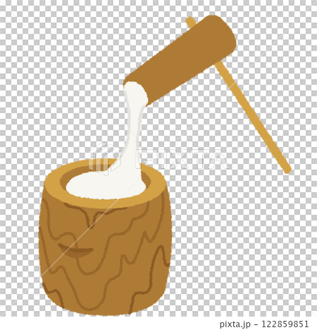 搗麻糬的插圖 122859851