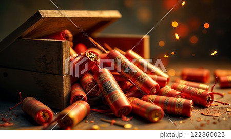 Festive Box of Firecrackers and Sparks 122860023
