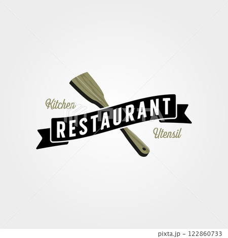 vintage restaurant and spatula logo vector symbol illustration design vintage restaurant and spatula logo vector symbol illustration design 122860733