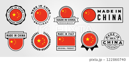 set of made in china vector symbol illustration design, china label design 122860740