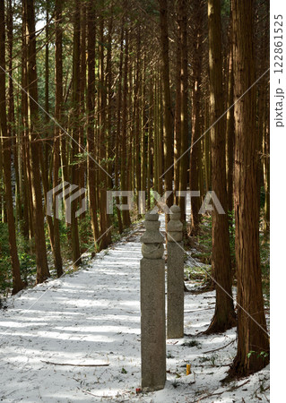 高野山町石道の百四十四町石(右)と一里石(左) 高野山町石道の百四十四町石(右)と一里石(左) 122861525