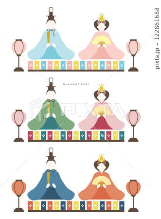 ひなまつりのイラスト素材 ベクター 雛人形 白背景 ひなまつりのイラスト素材 ベクター 雛人形 白背景 122861688