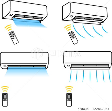 エアコン・クーラー・熱中症対策イラストセット3 122862063