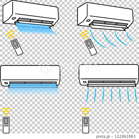 エアコン・クーラー・熱中症対策イラストセット3 122862063