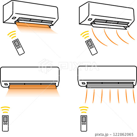 エアコン・クーラー・熱中症対策イラストセット2 エアコン・クーラー・熱中症対策イラストセット2 122862065