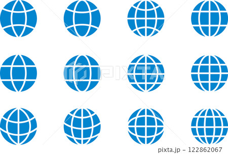 地球・地球儀・グローバルネットワークアイコンマーク黒3 122862067