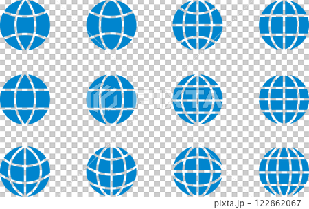 地球・地球儀・グローバルネットワークアイコンマーク黒3 122862067