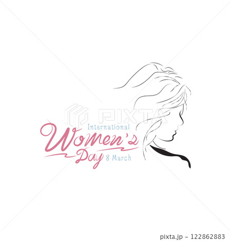 Happy Womens Day Calligraphic Typography-3 122862883