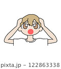頭を抱える男子 122863338