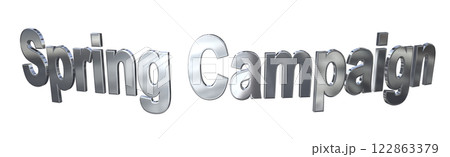 3DCG文字「Spring Campaign(スプリングキャンペーン)」シルバー,銀 3DCG文字「Spring Campaign(スプリングキャンペーン)」シルバー,銀 122863379