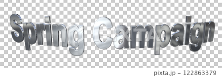 3DCG文字「Spring Campaign(スプリングキャンペーン)」シルバー,銀 3DCG文字「Spring Campaign(スプリングキャンペーン)」シルバー,銀 122863379