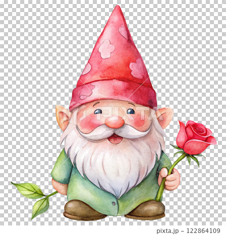 Gnome Valentine Watercolor Gnome Valentine Watercolor 122864109