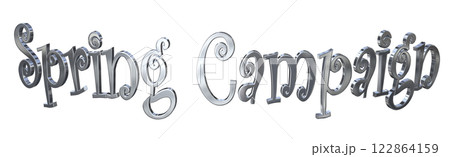 3DCG文字「Spring Campaign(スプリングキャンペーン)」シルバー,銀 3DCG文字「Spring Campaign(スプリングキャンペーン)」シルバー,銀 122864159