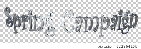 3DCG文字「Spring Campaign(スプリングキャンペーン)」シルバー,銀 3DCG文字「Spring Campaign(スプリングキャンペーン)」シルバー,銀 122864159