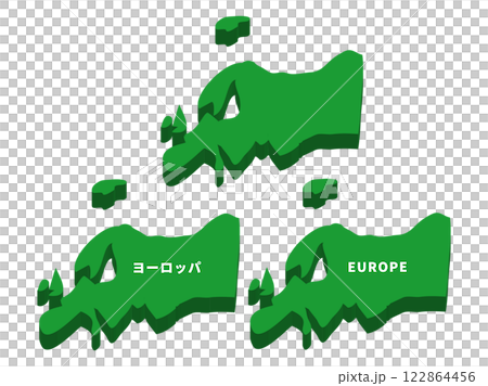 Simple three-dimensional map of Europe_Curved green Simple three-dimensional map of Europe_Curved green 122864456