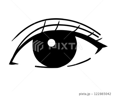シンプルな目のイラスト(三重まぶた) 122865042