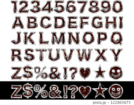 ミラータイル2、文字フチ2銀、10赤 122865873