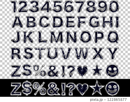 2 mirror tiles, 2 silver letter borders, 14 navy blue 122865877