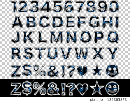 2 mirror tiles, 2 silver letter borders, 15 blue 122865878