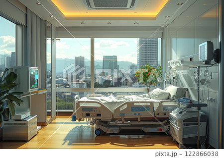 patient receiving chemotherapy treatment in a specialized oncology unit 122866038