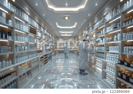 pharmacist preparing and dispensing medications in a hospital pharmacy 122866060