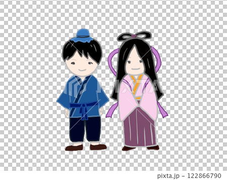 Cute Hikoboshi and Orihime on Tanabata Cute Hikoboshi and Orihime on Tanabata 122866790